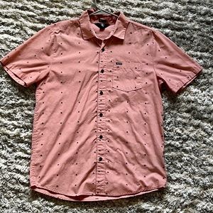 Volcom shirt sleeve button down. Salmon color